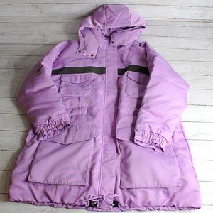 Nike Women's Winter Parka Coat Size L Oversized Down Fill Purple Puffer